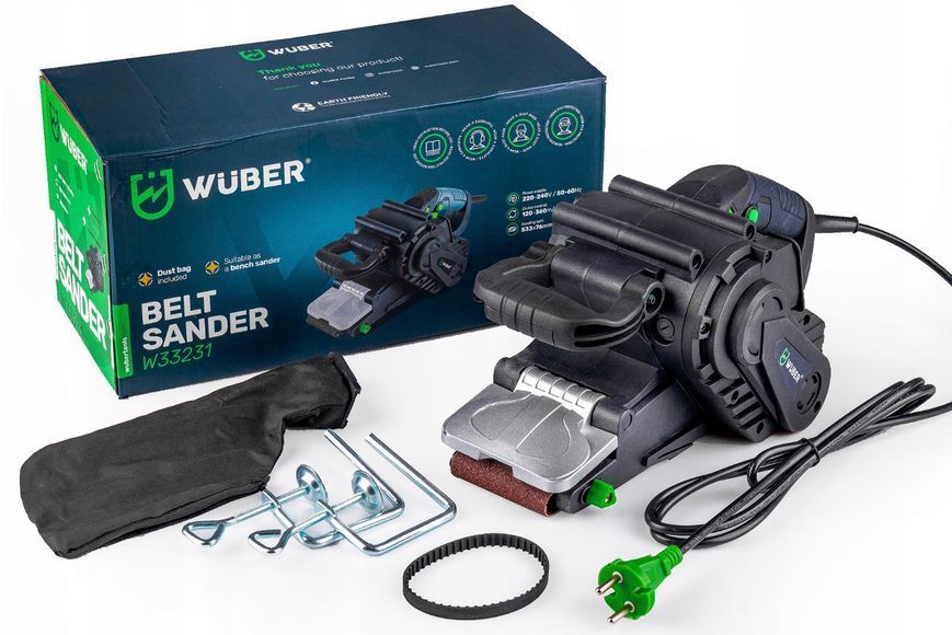 Ленточная шлифовальная машина Wuber 1500 Вт по дереву металла 533x76 мм станок с регулировкой ленты для мастерской 3053452864 фото