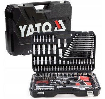 Набор инструментов YATO 216 предметов 1/4" 3/8" 1/2" профессиональный набор головок и ключей CrV в кейсе для авто и мастерской 31237 фото